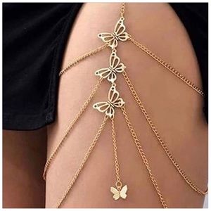 Sexy Gold Butterfly Pendant Thigh High Chain